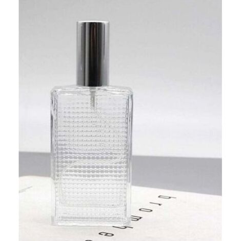 Vaporisateur de parfum rechargeable, flacon de parfum vide de 100 ml, flacon carré en verre transparent, à remplir soi-même, atomiseur de parfum et entonnoir pour homme et femme, parfum, (1/5)