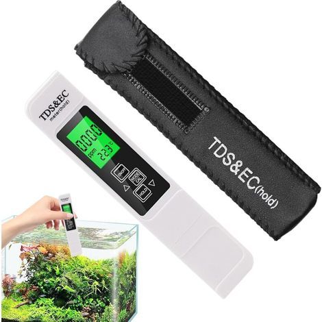 Lot de 2 testeurs TDS , testeur numérique 4 en 1 de la qualité de l'eau , testeur LCD portable avec EC et fonction température pour eau potable , piscine et aquarium. (1/3)