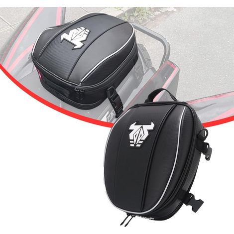 Motorrad Hecktasche wasserdicht erweiterbar 11,5-15L PU-Leder Weiß (1/5)