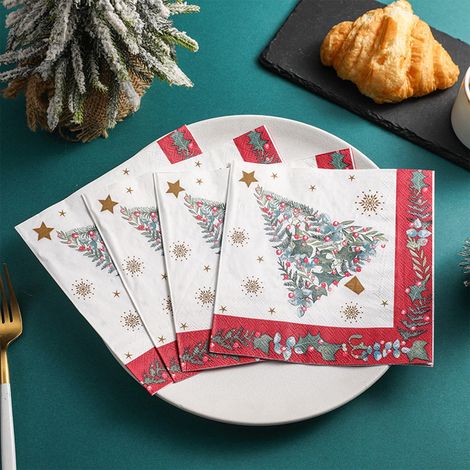 Serviettes De Noël - Serviettes En Papier Imprimées Des Deux Côtés - Pour Fêtes Familiales Et Réceptions - 20 Pièces (1/5)
