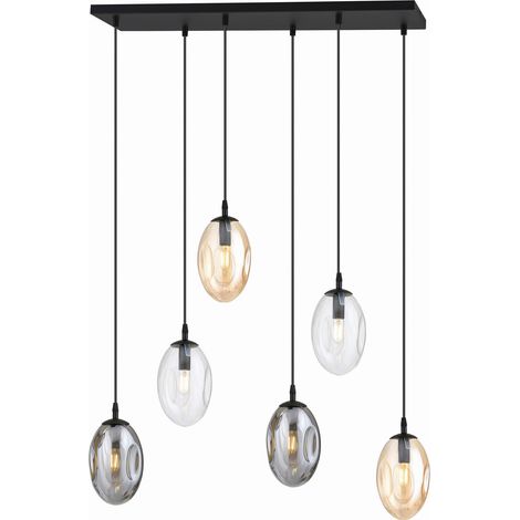 Lustre Emibig ASTRAL 6xE14 verre multicolore noir IP20 (1/5)