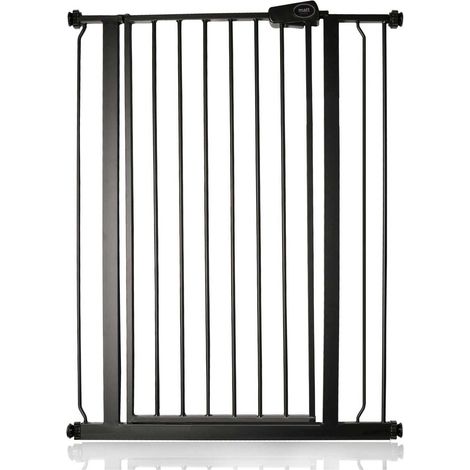 Safetots Extra Tall Metal Safety Gate Pressure Fit, 81.4cm - 89cm, Matt Black, 104cm in Height, Extra Tall Baby Gate