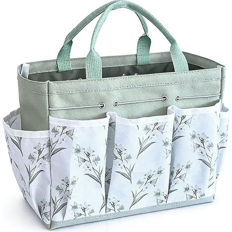 Sac à outils portable en tissu Oxford avec poches, idéal pour le jardinage, les loisirs créatifs et les petits outils de maison.