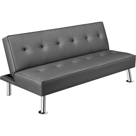Yaheetech Divano Letto Reclinabile con Seduta Imbottita Convertibile in Letto 105° - 180° Mobile Regolabile da Soggiorno Salotto Stanza Ospiti Arredamento per Riposo Grigio (1/5)
