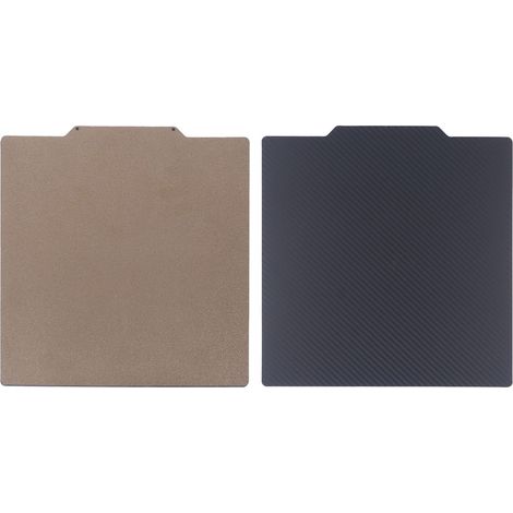 Plateau d'impression 3D double face 220 x 220 mm : PET lisse aspect fibre de carbone + PEI texturé, plaque en acier à ressort + plateau magnétique. Compatible avec les imprimantes Anet A2, A6, A8, ET4 (1/5)