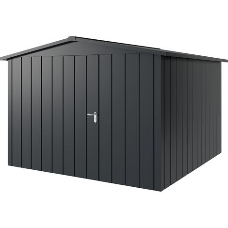 Hörmann Metall-Gerätehaus "Juno" mit Satteldach, JSD14 - Modern, 310 x 310 cm (B x T), anthrazit, 1-flüglige Tür, Anschlag links (1/5)