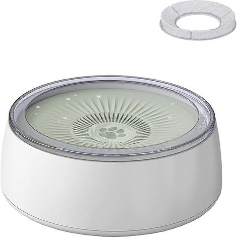 Gamelle d'eau pour chien de 3 L avec tapis anti-éclaboussures et distributeur d'eau lent, 3 L (101 oz). (1/4)