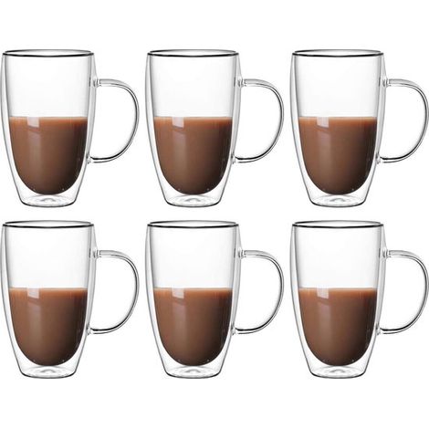Lot de 12 verres à thé marocains en verre, tasses à thé et café avec décoration noire et dorée (1/5)