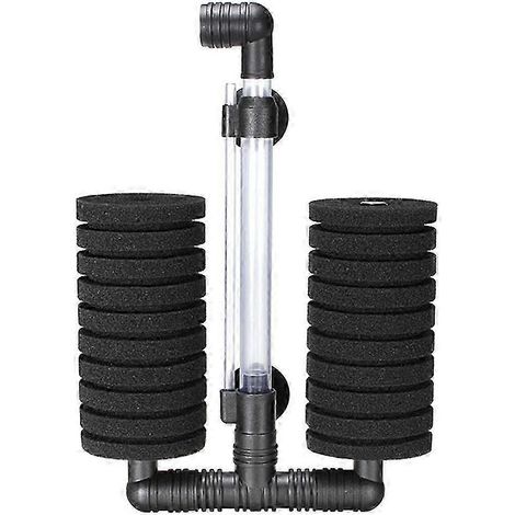 Filtre à éponge pour pompe à air, filtre à double éponge pour aquarium jusqu'à 52 gallons (1/5)