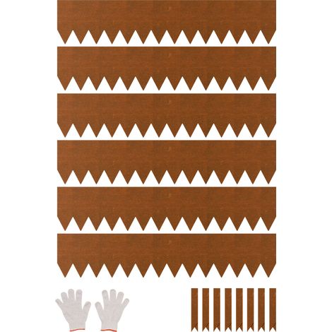 VEVOR Bordatura in Acciaio Metallo Antiruggine per Giardino, Bordatura Pieghevole per Prato Resistente, Facile Installare, Divisorio Aiuole Vialetto, Ruggine 6 Pezzi 1016 x 203,2 x 1,5 mm
