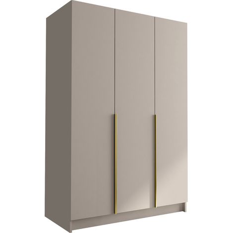 Mobilier1 – Armoire Closico 198 – Cachemire et doré – 215x150x58 cm – Portes avec charnières – Fabriquée en stratifié – Mécanisme de fermeture silencieuse