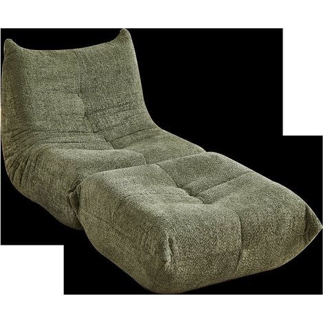 Chenille Togo Sofa with footrest,Boden-Loungesessel, Armloser Akzentstuhl,Sitzsack Sofa, Togo Stil Kamin Lounge Stuhl mit Memory Schaum,Bequemer Bodensofa für Wohnzimmer,Schlafzimmer,Gaming und Büro (1/5)