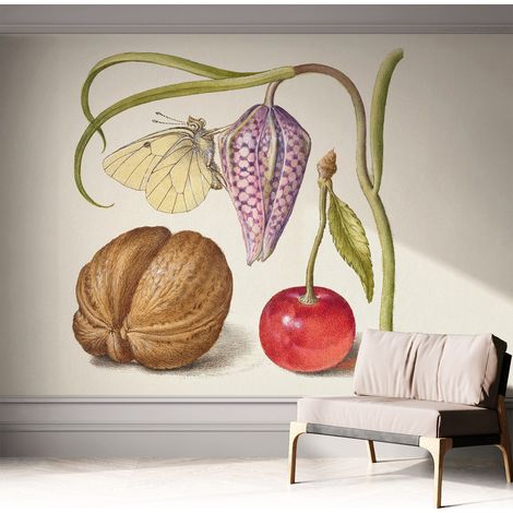 Papier peint autocollant avec imprimé pour cuisine facile à appliquer pour mur a motif Papillon et plantes 312x219 cm (1/5)