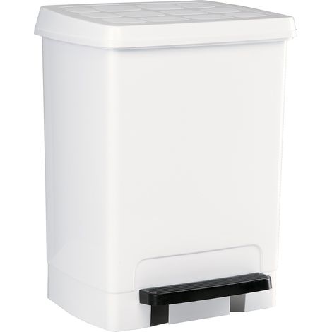 Poubelle blanche 450 x 340mm avec pédale 26 L - Denox