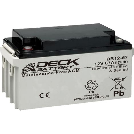 Batería AGM 12v 67Ah  Deck Sellada DB12-67