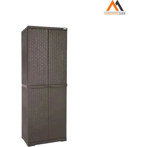 ARMADIO PORTASCOPE 'RATTAN WENGE' cm L 65x P 45x H 178