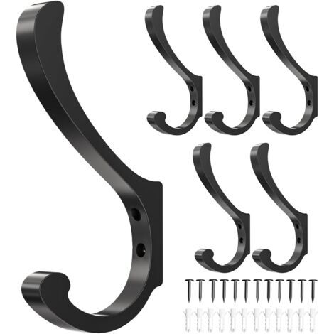 Set di 6 robusti ganci da parete in metallo dorato per vestiti, cappotti e chiavi - Design elegante (1/5)