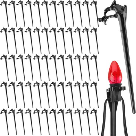 Lot de 60 lampadaires solides de 7,5 cm pour éclairage de jardin, éclairage de célébration, utilisation facile, installation en plein air (1/5)