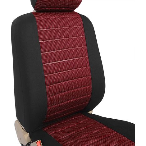 Woltu – Housse de siège universelle pour voiture avant – 100% polyester et éponge – Couleur noir rouge – Installation facile – 7233 (1/2)