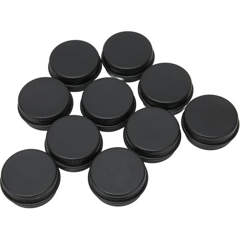 Pot Rond Rechargeable en Aluminium, Ensemble de 10 Boîtes Anti-fuite pour le Stockage de Parfum Solide, Compact et Portable (10ML) (1/5)