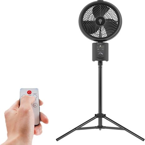 Ventilateur tour télescopique 10 000 mAh rechargeable par USB, 7 vitesses, télécommande, silencieux (1/5)