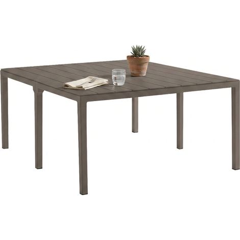Dmora - Tavolo da esterno Campana, Base per picnic, Piano da pranzo da giardino multiposizione, Banco outdoor multiuso, Made in Italy, 292x86 h74 cm, Tortora
