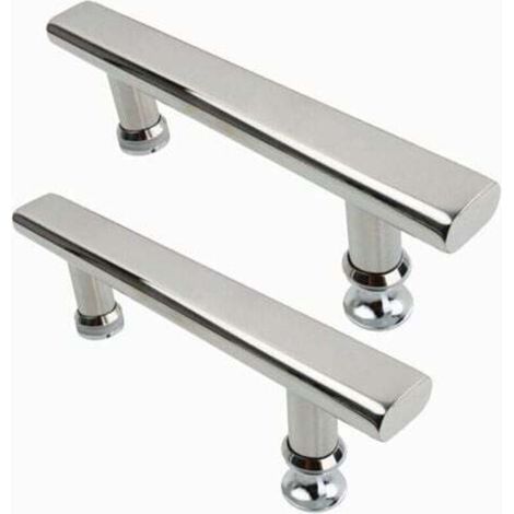 2 maniglie per porta doccia in acciaio inox cromato, 145 mm, per bagno e cucina