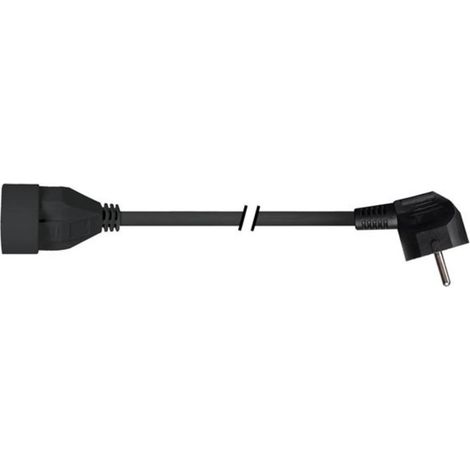 VERLÄNGERUNGSKABEL - 1.5 m - WINKELSTECKER - SCHWARZ (1/2)