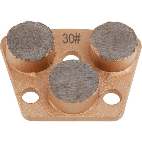 Ortviai Disque de meulage diamanté trapézoïdal pour béton, grain 30, 3 trous, 3 dents rondes, 7,5 x 5,5 cm (1/5)