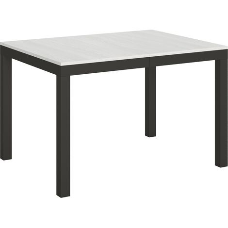 Table à manger extensible Karry evolution 120 à 224 cm 2 pieds-Blanc-2 pieds-120 à 224 cm (1/4)