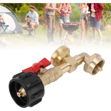 Kit de recharge gaz propane et adaptateur C3H8 avec valve et jauge en cuivre pour camping et barbecue - Transfert de propane de 20lbs vers 1lb pour tanks QCC1 et C3H8 (1/5)