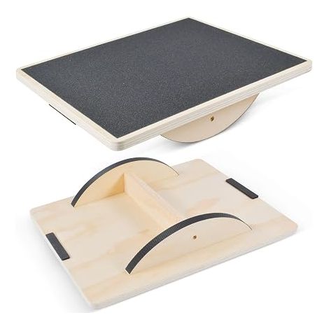 Plateau D'équilibre, Balance Board, Planche d'équilibre Professionnelle en Bois, Planche à Bascule, Coussin D'équilibre, Planche d'équilibrage pour Dessous de Bureau, Antidérapant (1/5)