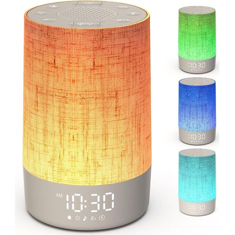 Éveil Lumière, Simulateur d'Aube et Crépuscule avec 10 Sonneries 30 Sons Naturels, 10 modes d'éclairage, LED Lampe de Chevet à Intensité Variable, Snooze, Minuteur, 13 Niveaux de Luminosité (1/5)