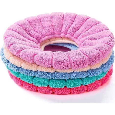 Lot de 5 protège-sièges de toilettes plus épais, plus chauds et lavables, couleur aléatoire (1/5)