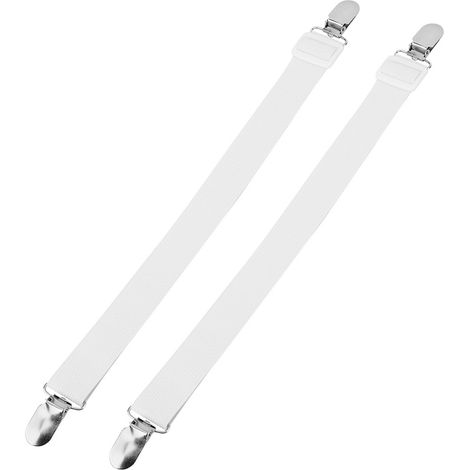 2 Pièces Attaches de Housse de Couette Anti-Dérapantes, Fixation de Matelas Blanc (1/5)