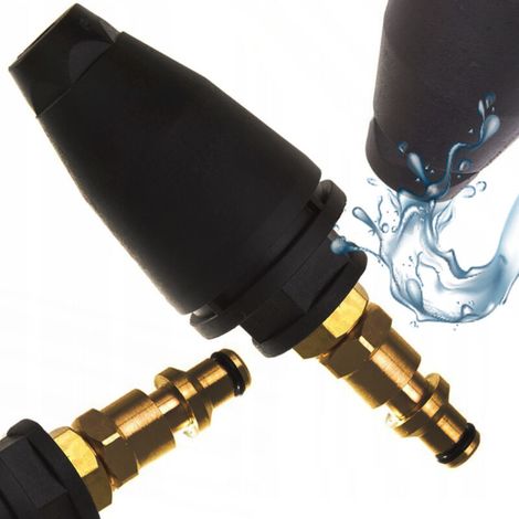 Buse Rotative Haute Pression Turbo – 150 Bar, 60°C, Quick Connect Jet Puissant Antirouille compatible avec nettoyeur haute pression PHD QC (1/2)