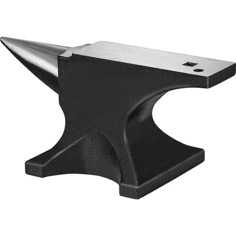 Enclume à corne unique, 29,9 kg en acier moulé, dureté élevée, corne ronde robuste, base stable pour établi, avec trous rond et carré, outil de forge pour cintrage et façonnage. (1/5)