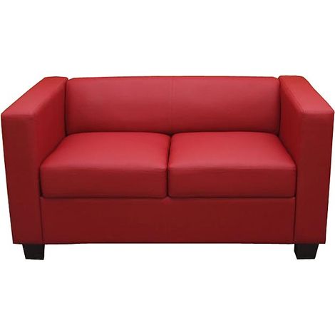 2er Sofa Lille, Kunstleder rot (1/5)