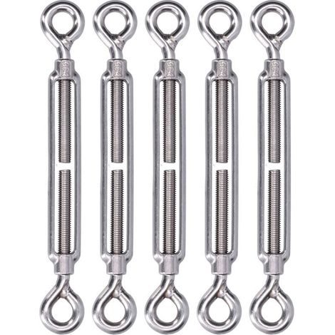 5 Pièces Raccord Oeil-Oeil pour Câble Acier, Tendeur en Acier Inoxydable 304 pour Voile d'Ombre, Matériel M6