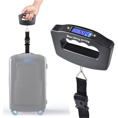 Balanza digital portátil para equipaje con función de tara, límite de 50 kg (110 lb) (1/5)