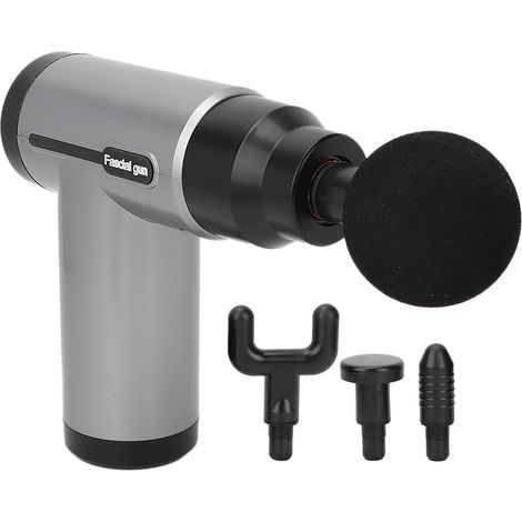Pistolet de massage électrique pour la musculation, massage des fascias en profondeur, mini masseur musculaire relaxant, gris (1/5)