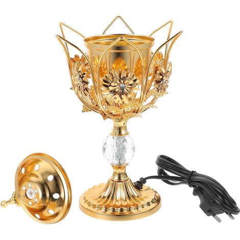 Decorative Electric Fragrance Burner in Vintage Gold Iron, Lightweight and Easy to Move, Home Relaxation (1/5)