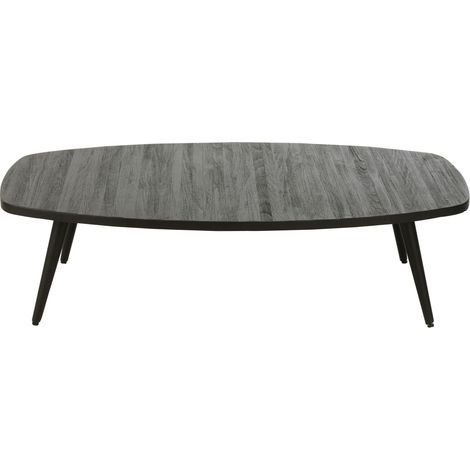 Table basse 120x70x30 cm en teck et métal noir - DOXY (1/5)