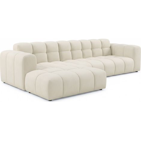 Selsey Boloon - Ecksofa L-Form, 3-Sitzer, links, Samt Creme, 300 cm (1/4)