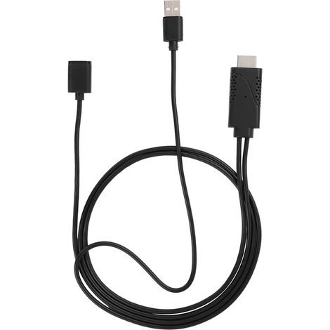 2 en 1 1080P USB Femelle vers HDMI Mle HDTV Cble Adaptateur Cordon pour IPhone Android.