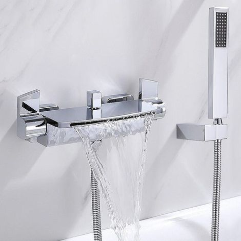 Wand-Wasserfall-Mischbatterie für Badewanne, Lorent Chrom