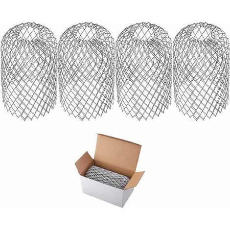 Écran de gouttière en aluminium 4 pièces, filtre de protection de gouttière en métal, extensible, pour raccords de tuyau de descente (1/5)