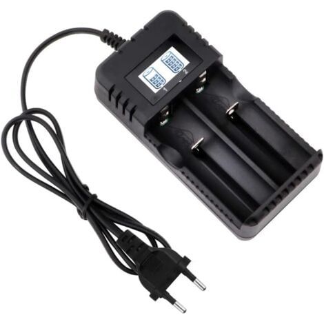 18650 Universal Akku-Ladegerät Intelligente Schnellladung mit 2 Schächten und LCD-Bildschirm Kompatibel mit einer Vielzahl von 3,7 V Li-ION-Akkus 266 (1/5)