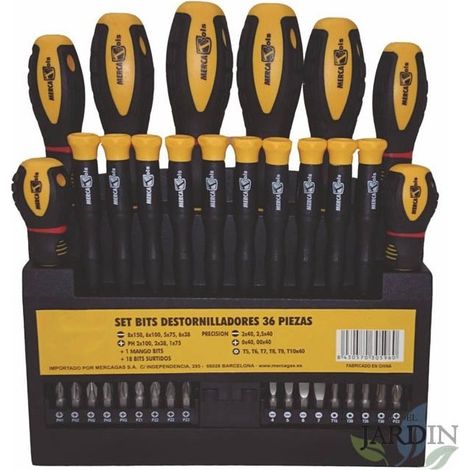 Coffret Tournevis à Cliquet Magnétique 36 Pièces, Tournevis Porte-Embouts à Cliquet Bi-Matière avec Embouts