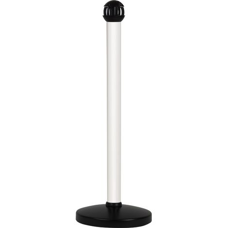 Poteau aluminium blanc sur socle portable avec tête 4 crochets - 2020060 (1/2)